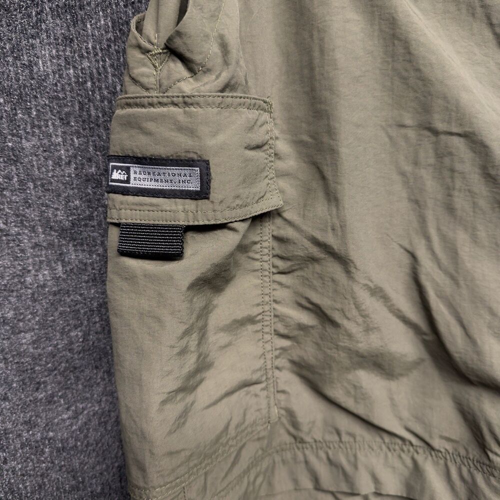 REI Sahara Womens 4 Convertible Cargo Pants Zip Off Hiking Shorts Nylon Green - Picture 4 of 16